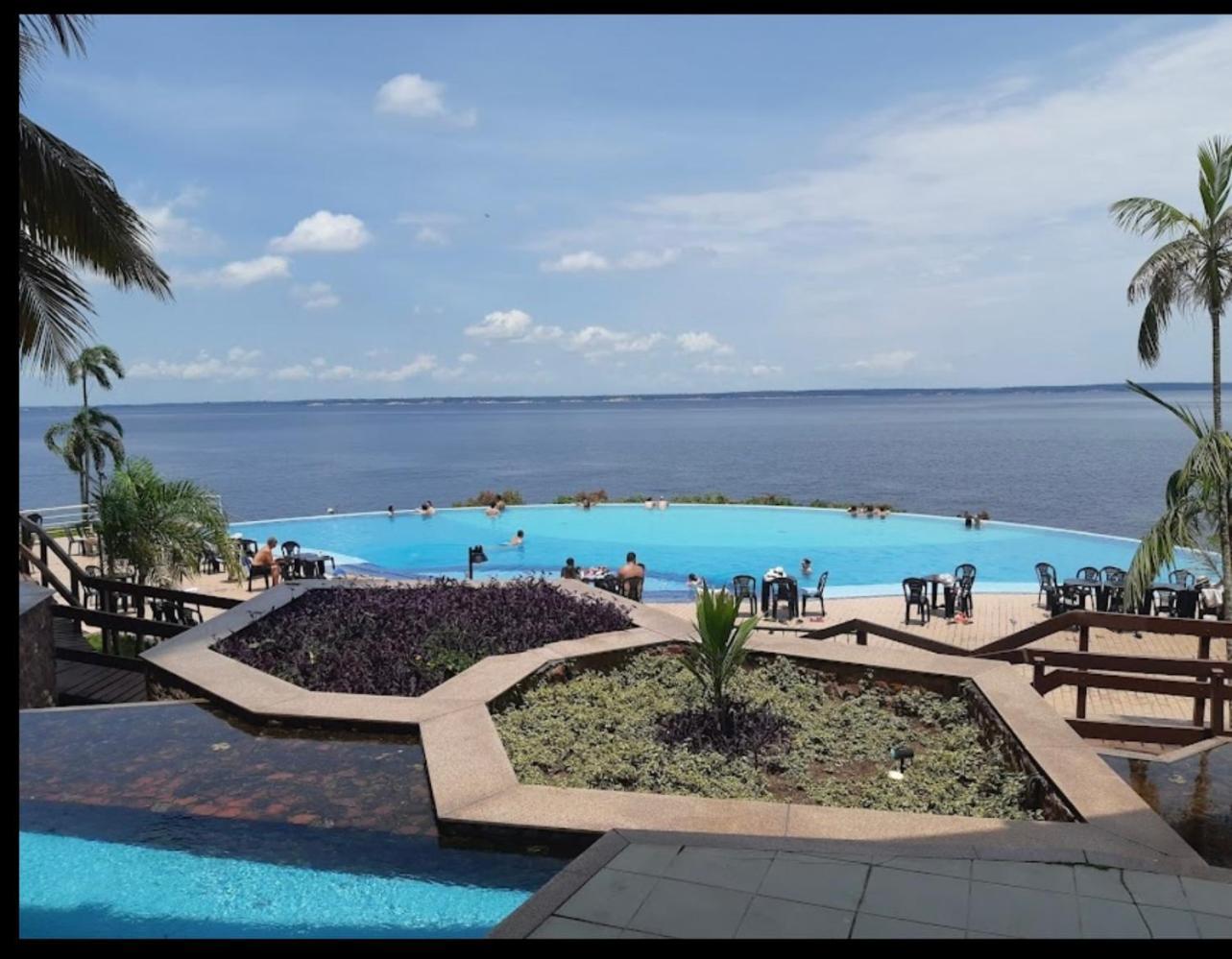 Flat No Condominio Do Edificio Tropical Executive E Residence Com Vista Para O Rio Manaos Exterior foto
